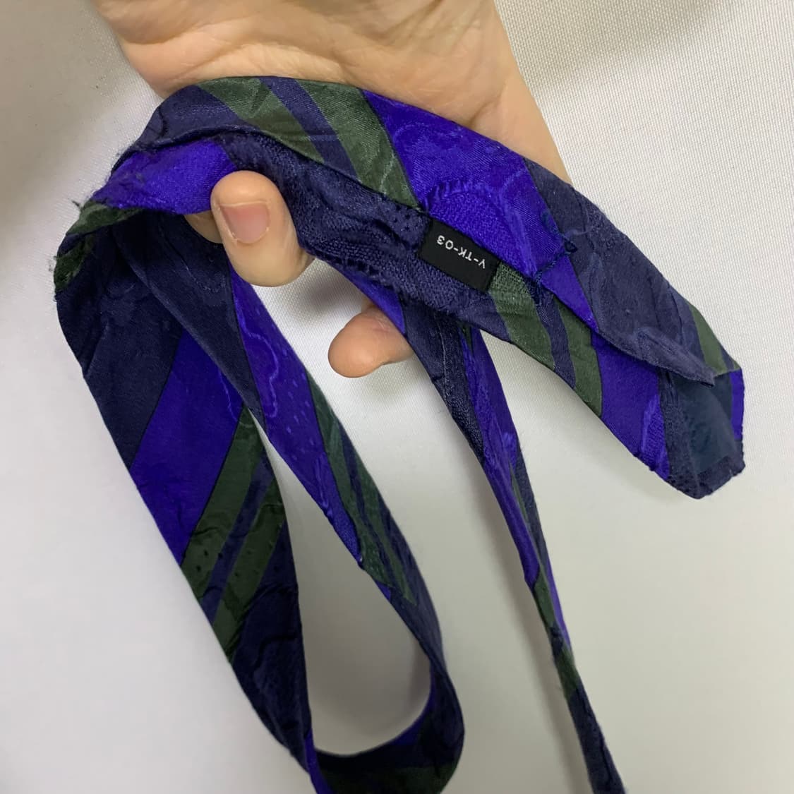 크리스찬 디올 사선 스트라이프 빈티지 패턴 실크 넥타이 상품이미지7