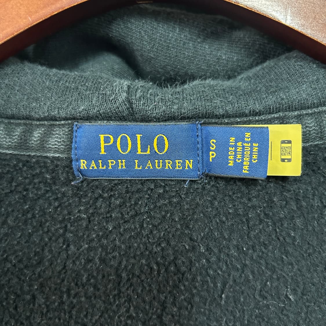 폴로 랄프로렌 신형QR 포니로고 블랙 후드집업 상품이미지5