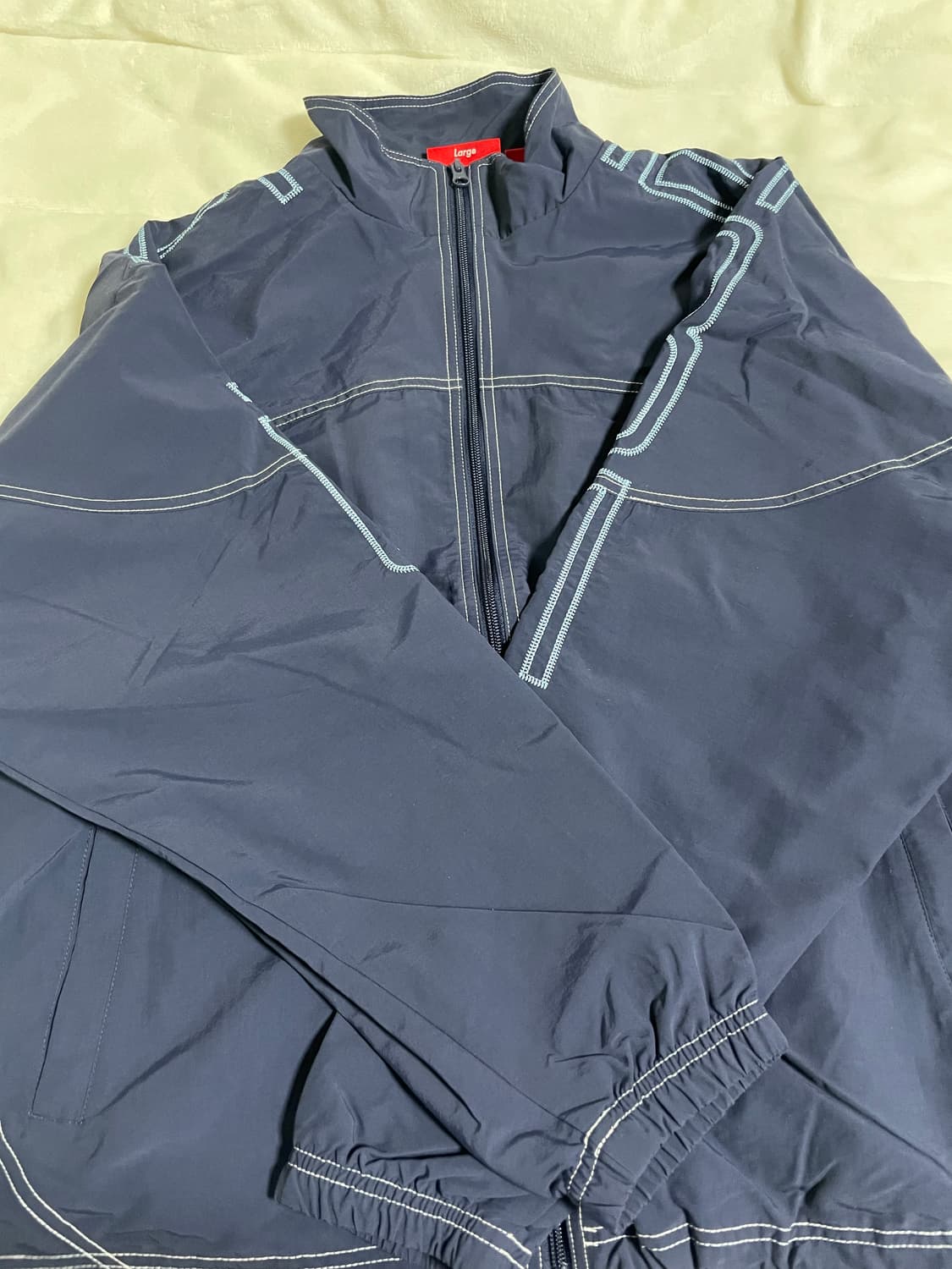 25ss 슈프림 스펠아웃 트랙 자켓 네이비 L 상품이미지1