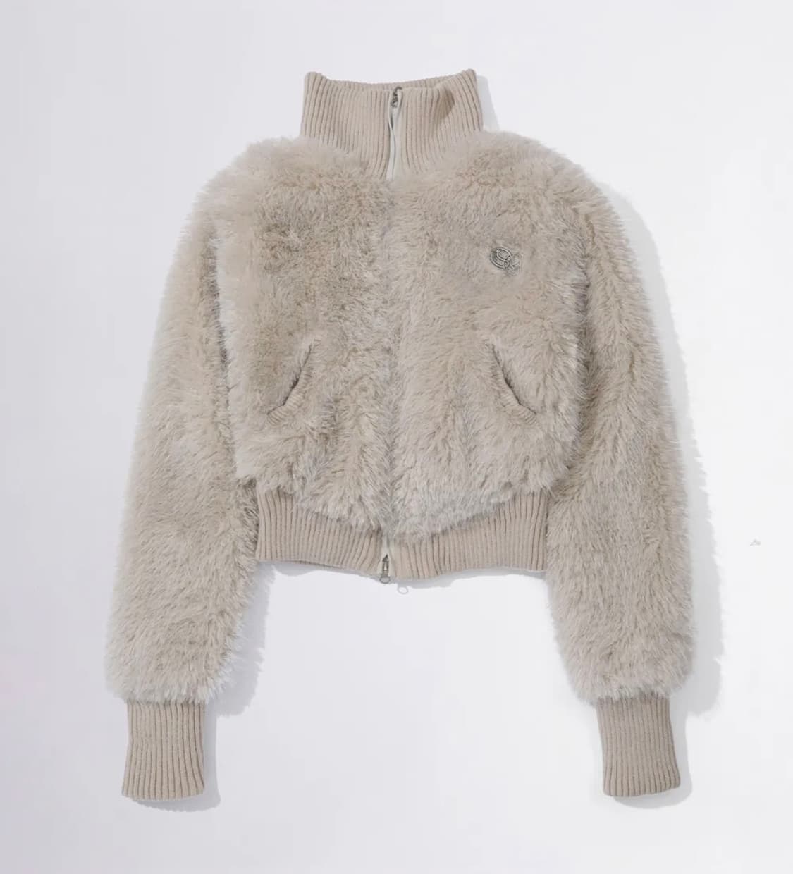 스컬프터 Faux Fur Zip-Up Jacket Pale Gray 상품이미지1