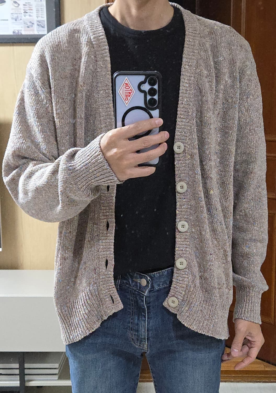 (착샷) 하울린 크리스탈 가디건 카멜 믹스 상품이미지8