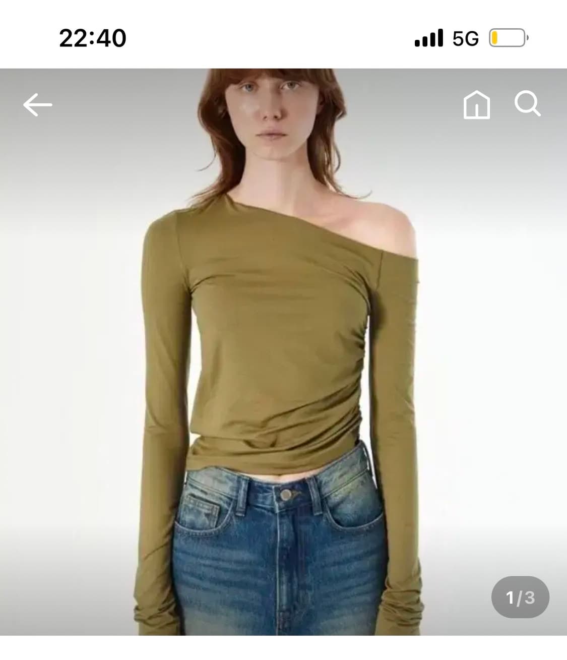 다이애그널 one shoulder soft tee (khaki)  상품이미지4