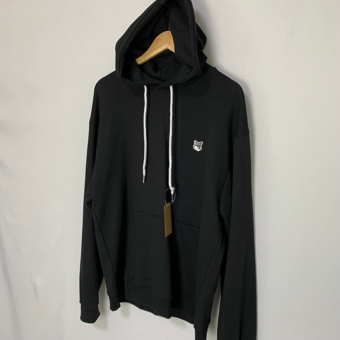 메종키츠네 폭스 자수 블랙 루즈핏 후드티 남녀공용 상품이미지5