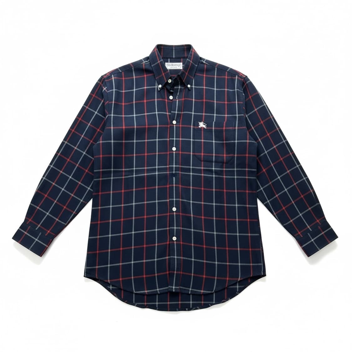 버버리 짙은 네이비 체크 긴팔 셔츠 상품이미지1