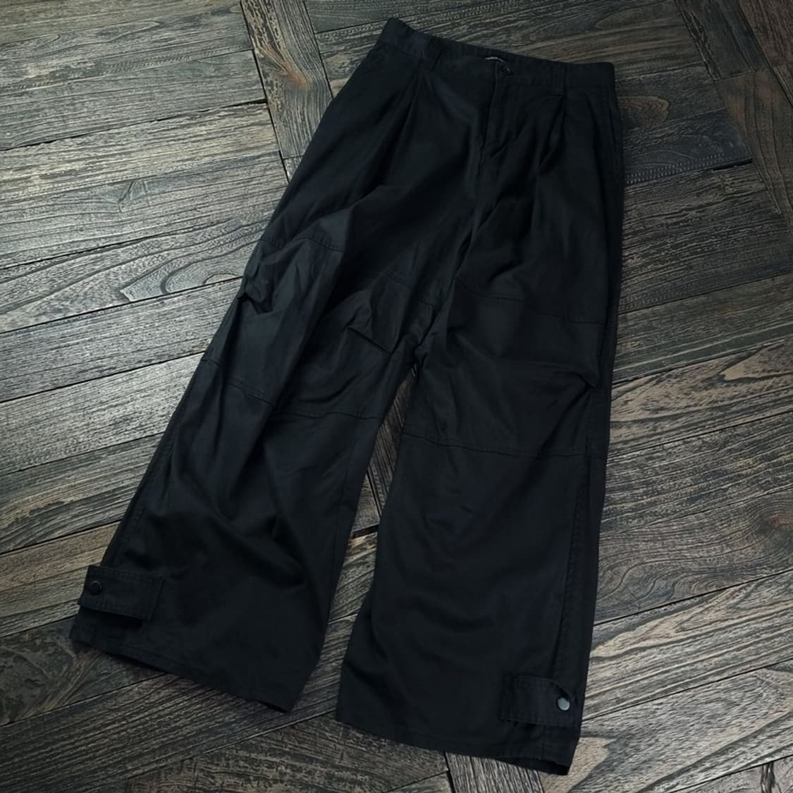 [메종미네드] 니턱 와이드 파라슈트 팬츠 블랙 M18059  상품이미지1