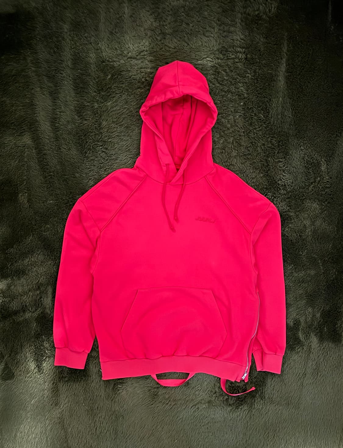 [S] 준지 오버사이즈 실루엣 사이드 지퍼 후디 레드 상품이미지1