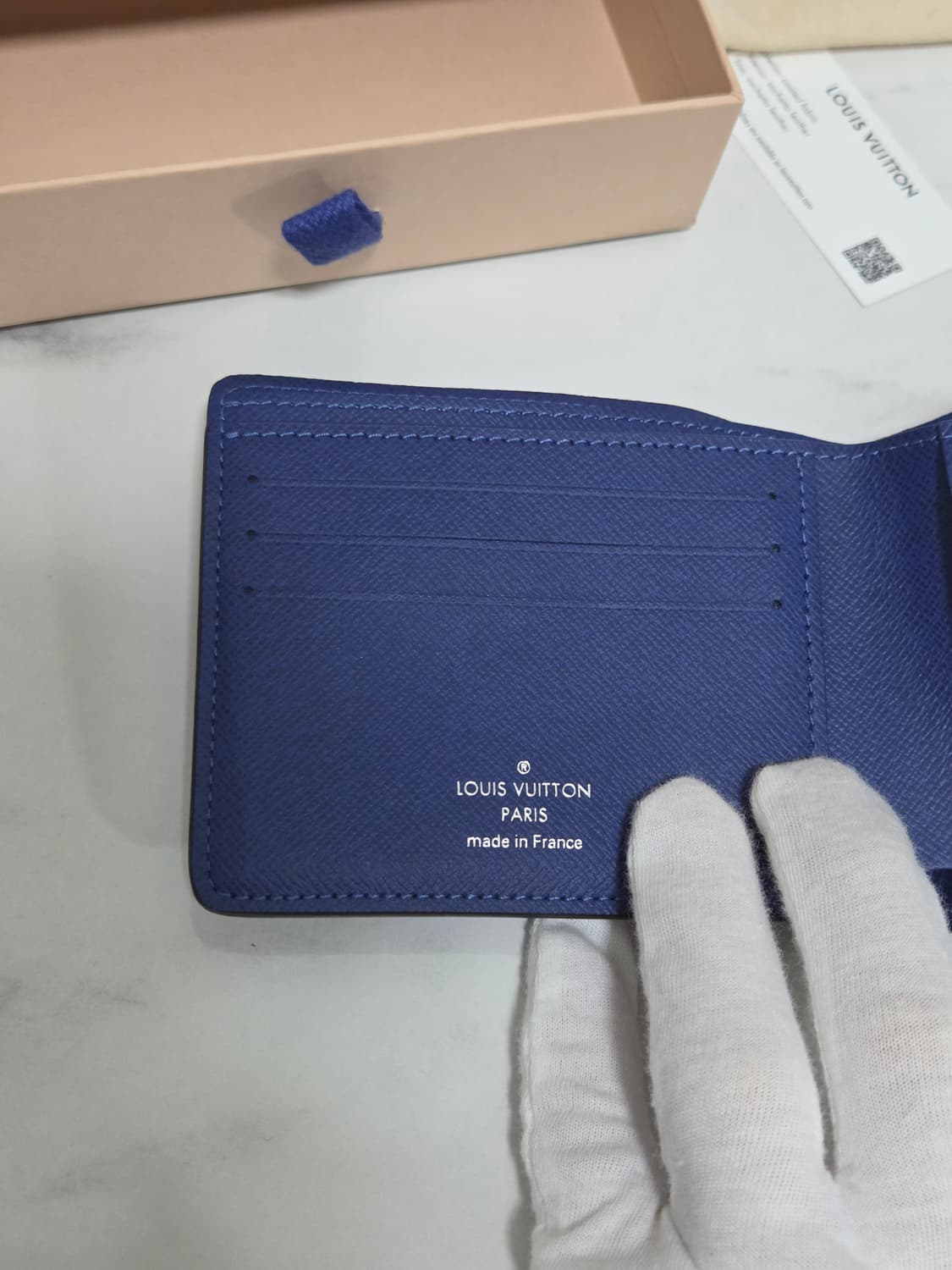 [새상품급] 루이비통 모노그램 마카사르 멀티플 월릿 Blue 상품이미지9