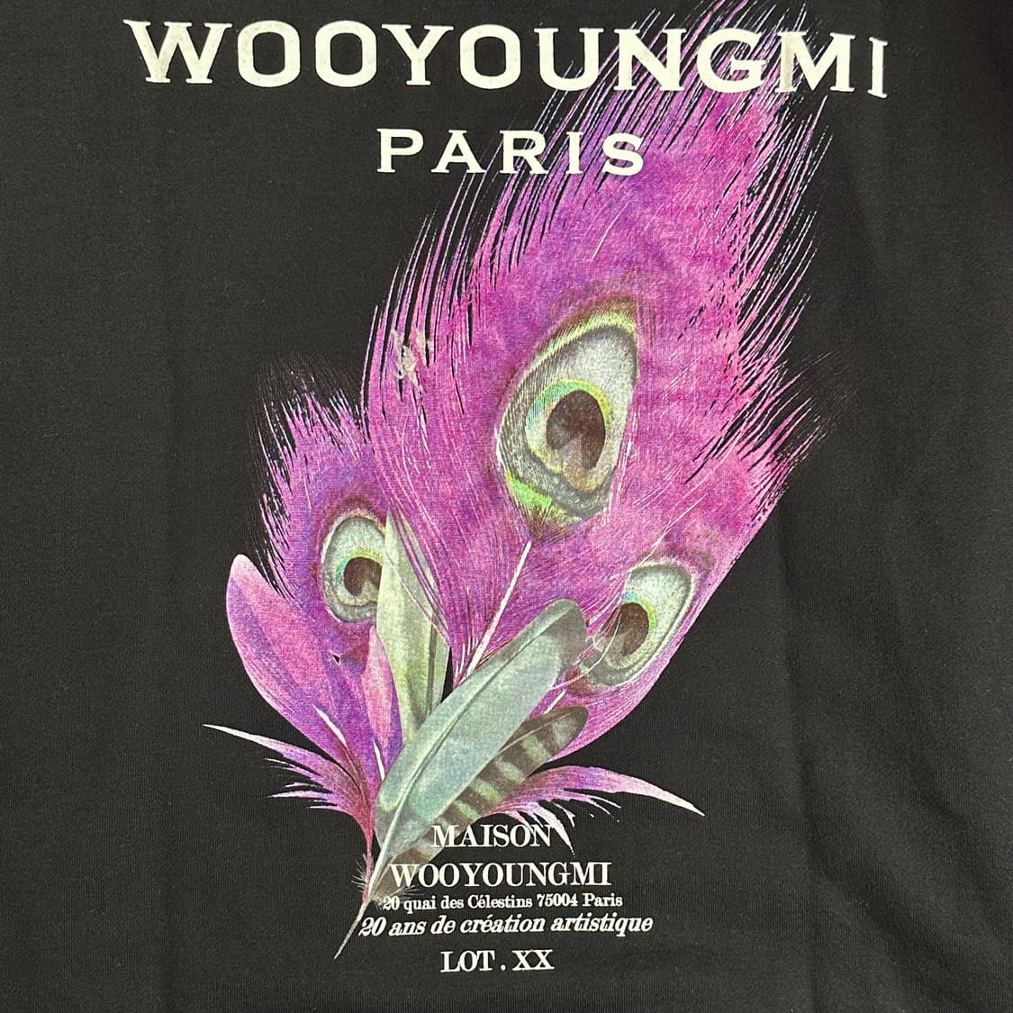 [48] 우영미 깃털 백로고 후드티 블랙 상품이미지3