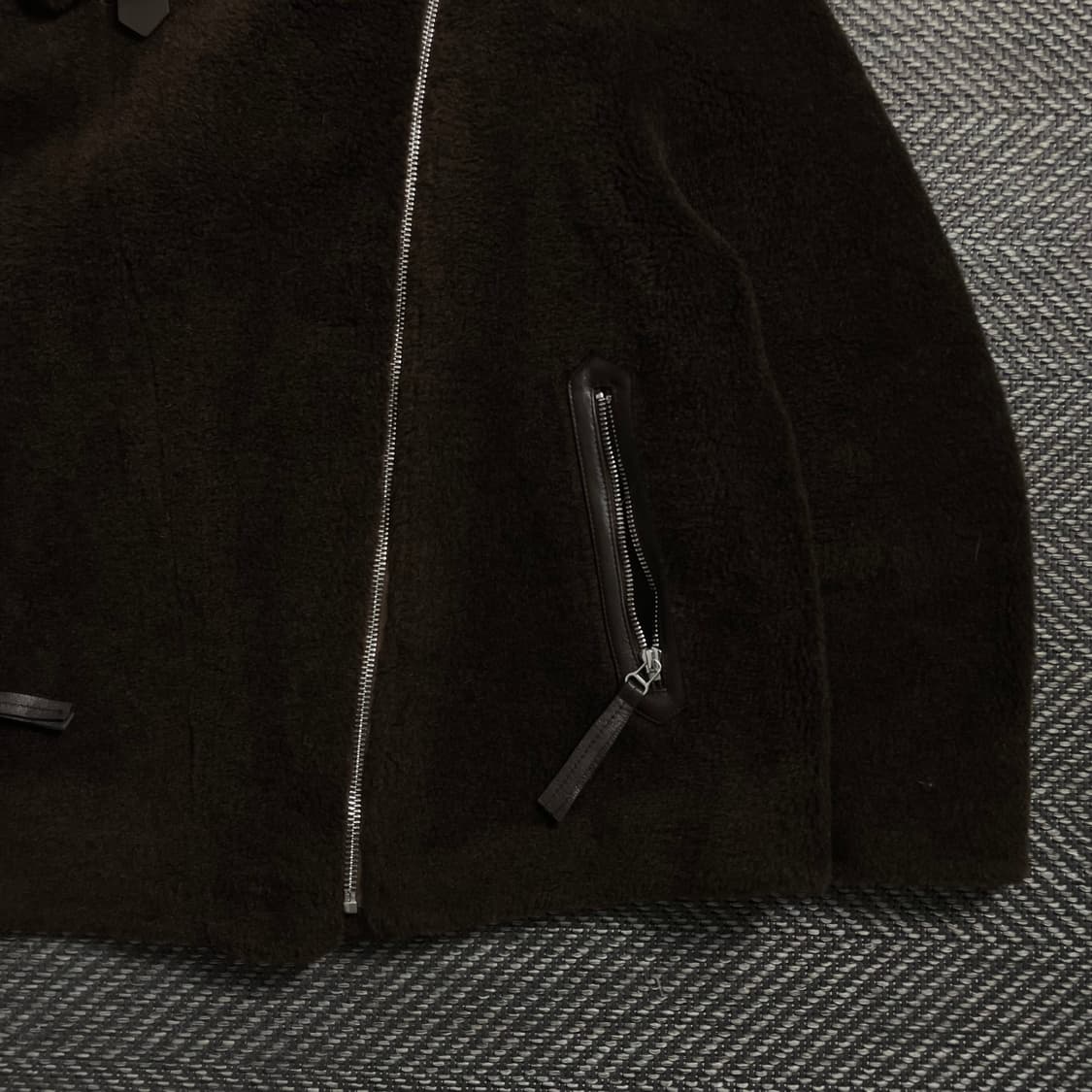 카시바디 빈티지 미니멀 양모 무스탕 자켓y 4062 상품이미지3