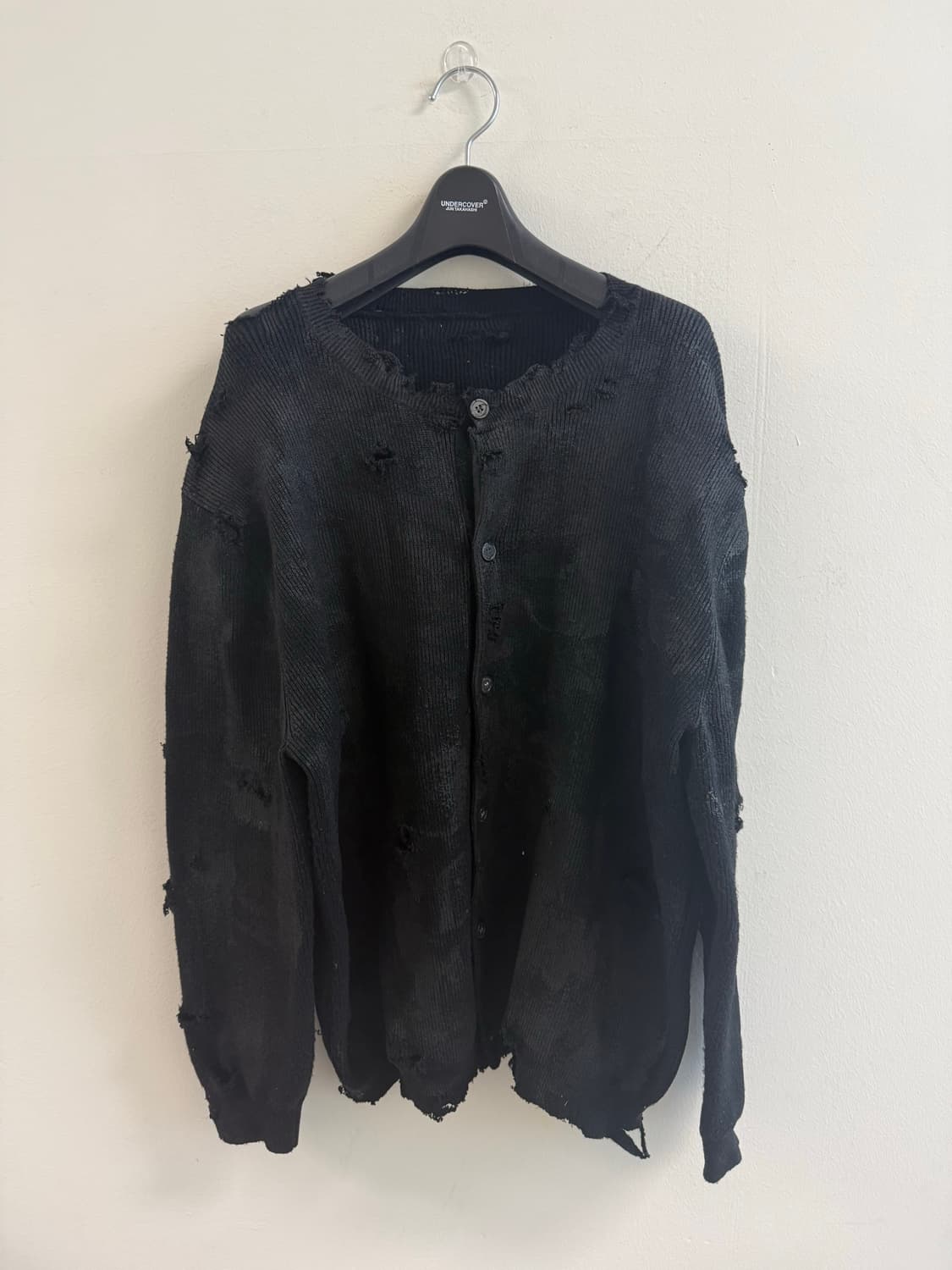 Distressed vintage oil wax coating 가디건 상품이미지5
