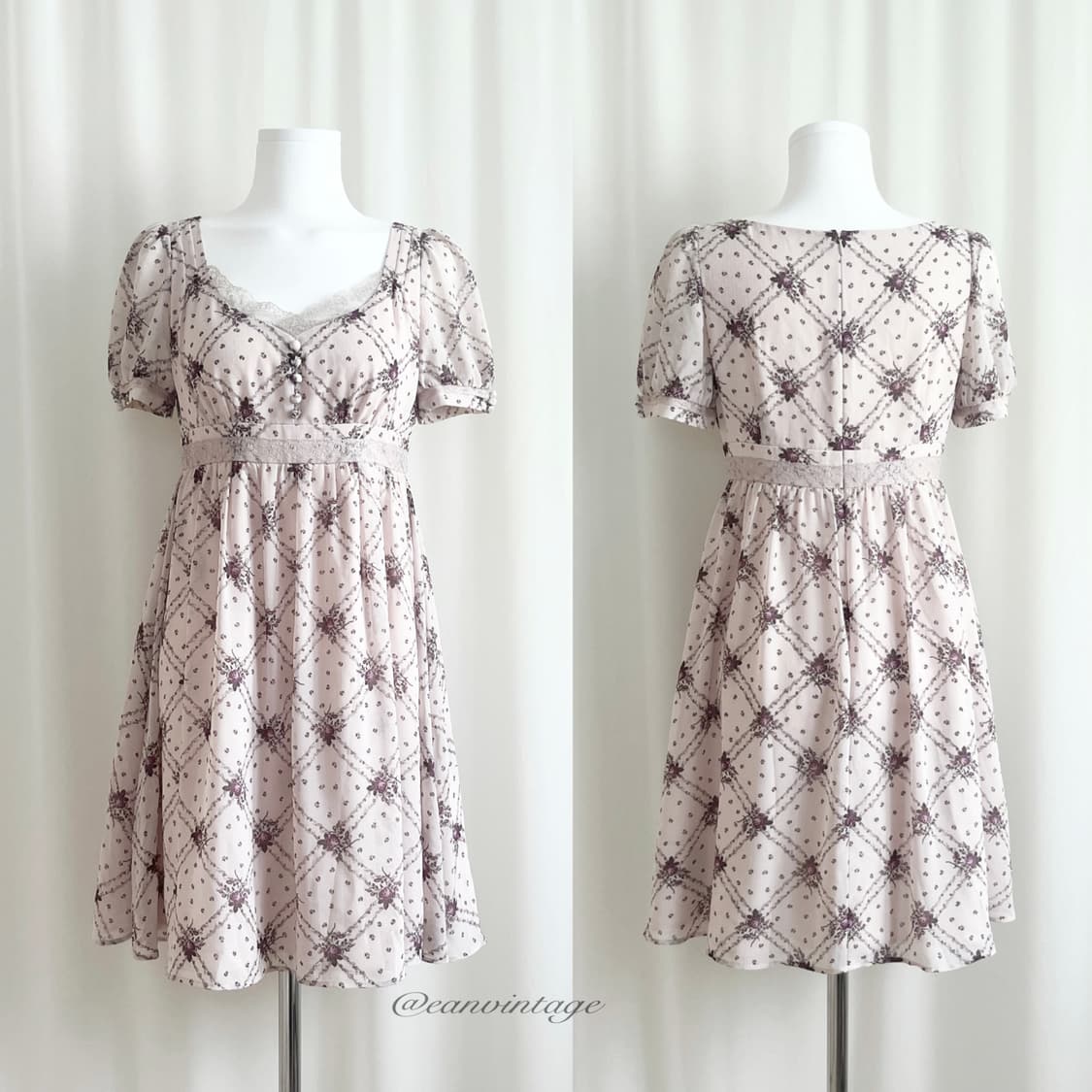 purple flower lace one-piece 상품이미지1