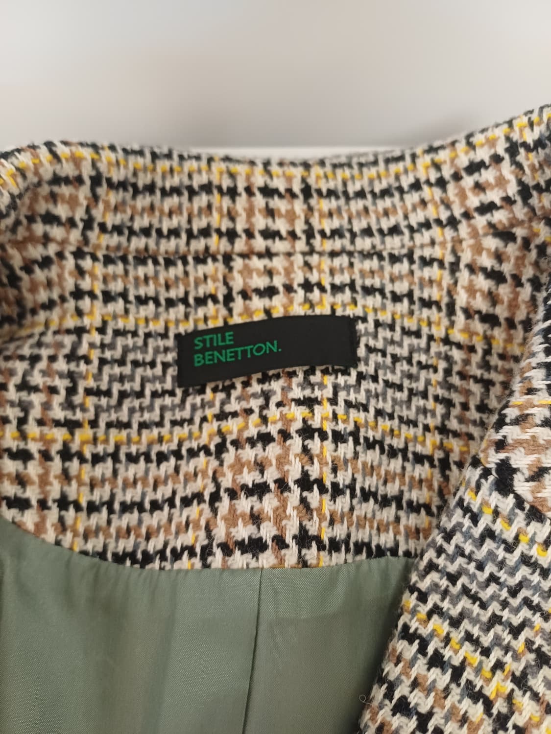 [클래식/울혼방] 베네통 옐로우 체크 테일러드 자켓 (66/42호) 상품이미지4