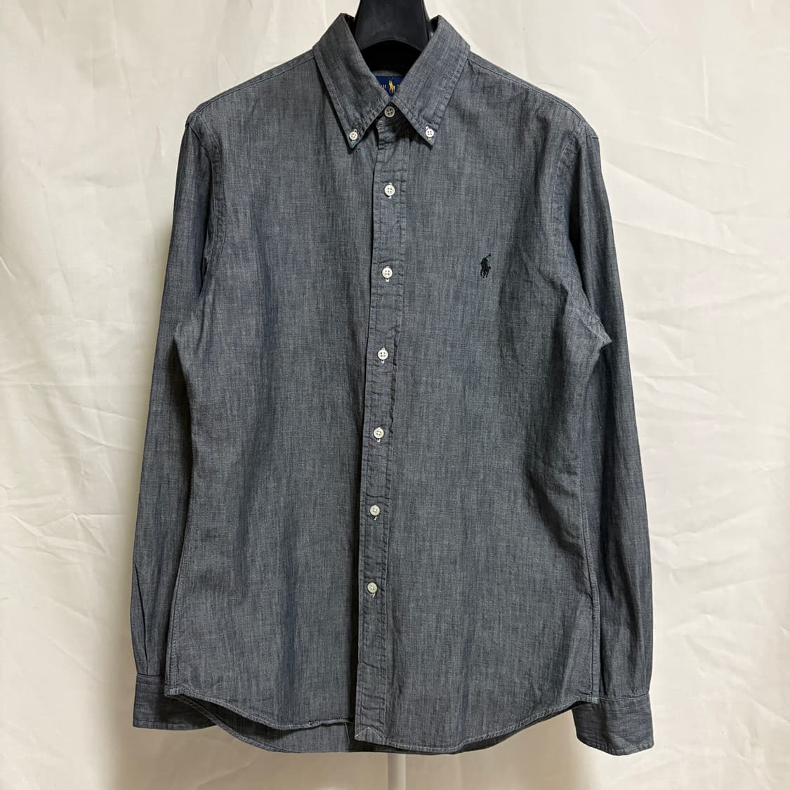 폴로 랄프로렌 슬림핏 샴브레이 셔츠 / 블랙, M 상품이미지1