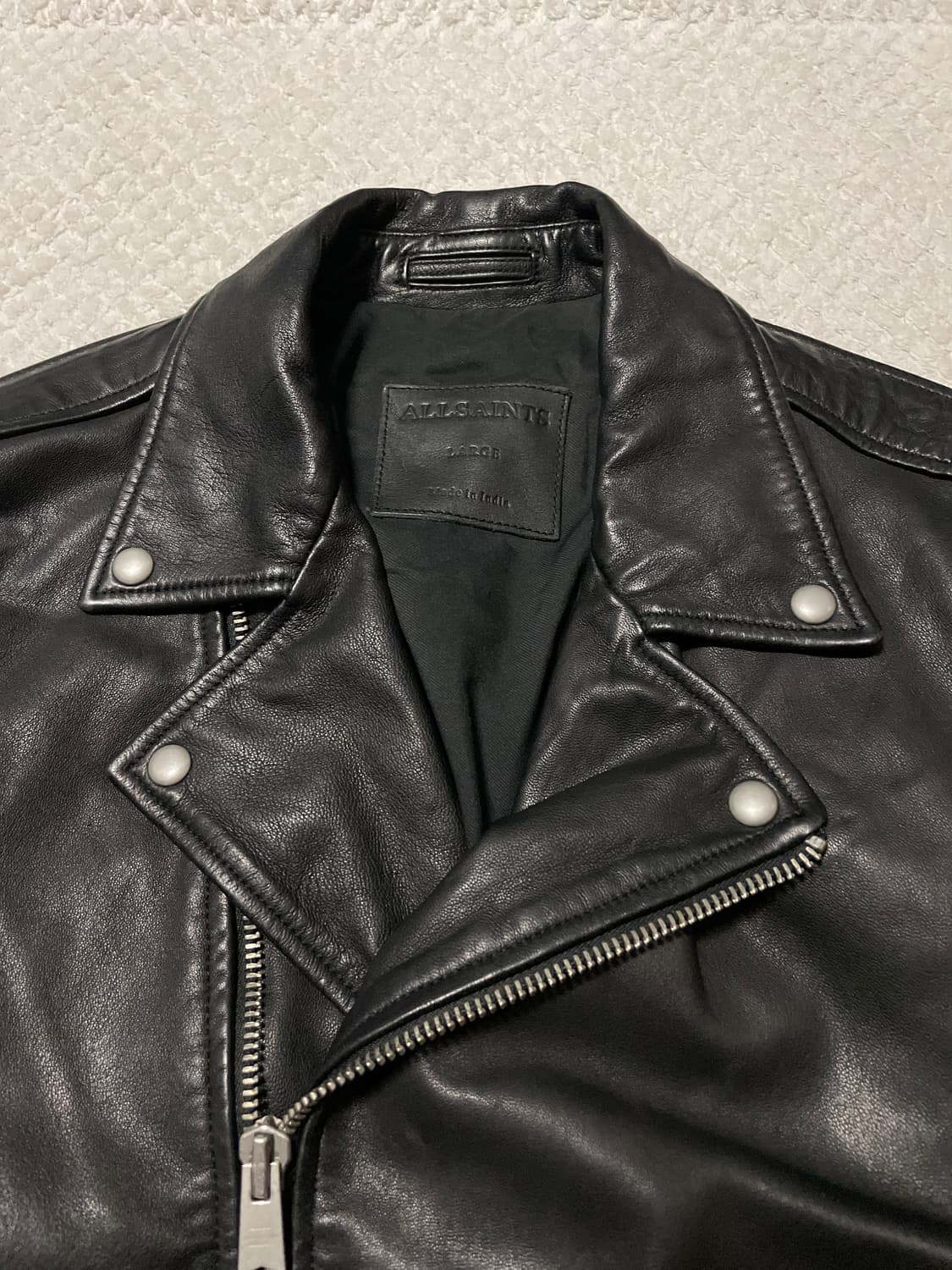 ALL SAINTS 웨스턴 무드 밀로 바이커 램스킨 양가죽 레더 자켓 상품이미지4
