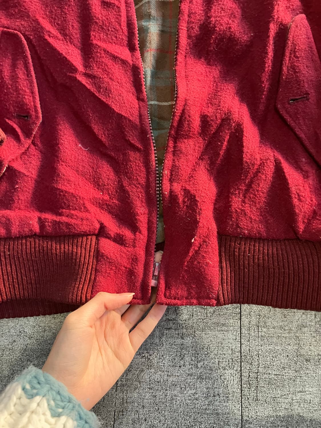 일본빈티지 Sharpman 올드스쿨아메카지 헤리티지 아방핏 봄버자켓 레드 상품이미지2