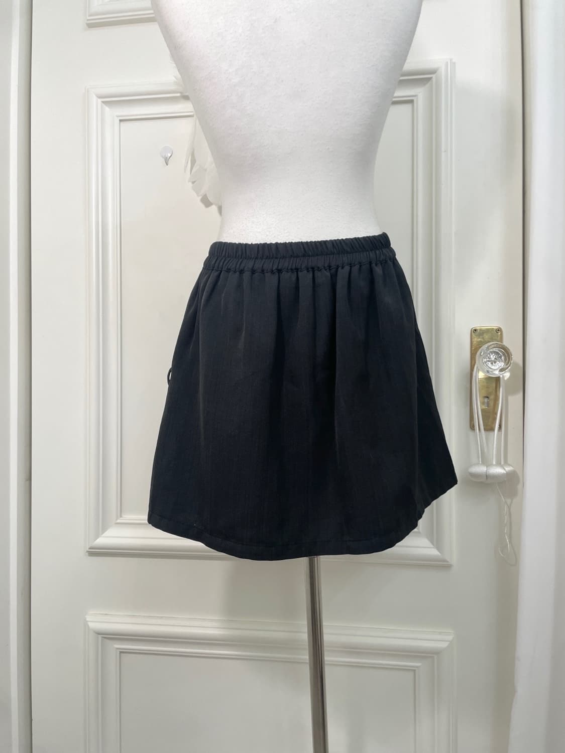 black bow pleats banding mini skirt 상품이미지4