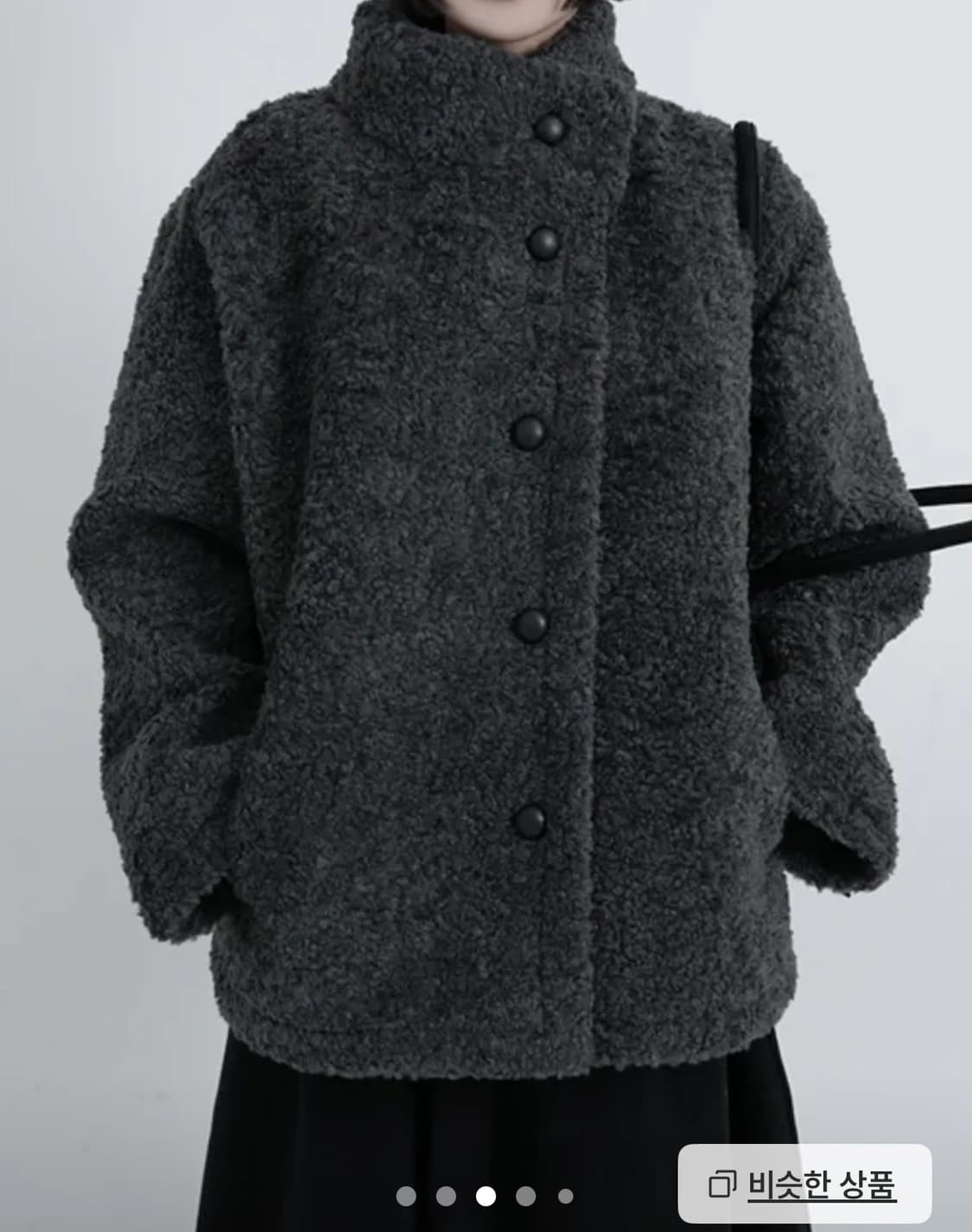 오버핏 부클 퍼자켓 하프코트 상품이미지1