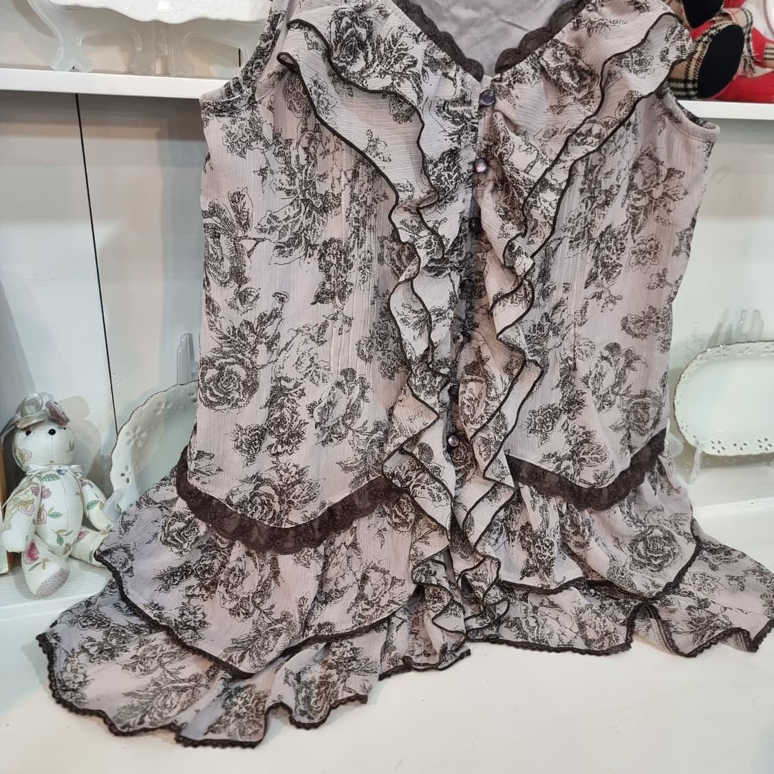 플라워 프릴 튜닉 캐미솔 상품이미지4