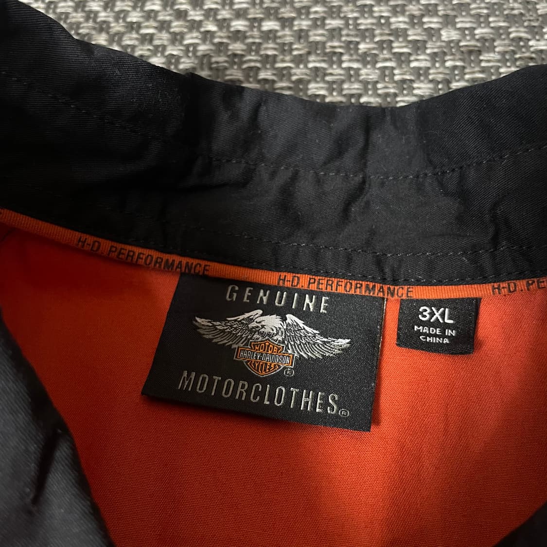 할리데이비슨 오렌지 올드스쿨 바이커 반팔 셔츠 3XL 상품이미지4