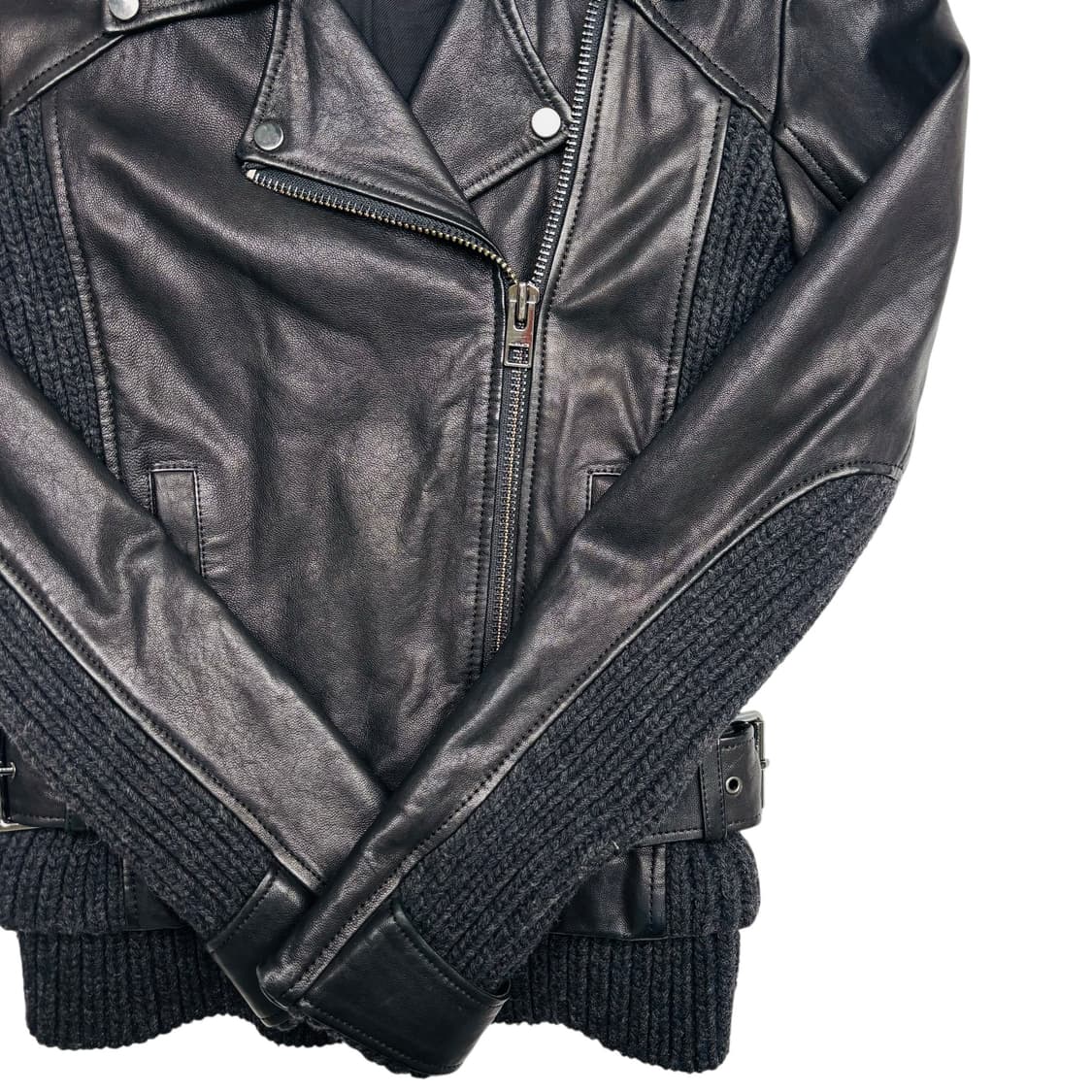 올세인츠 비대칭 램스킨 레더 라이더 자켓 S 상품이미지3