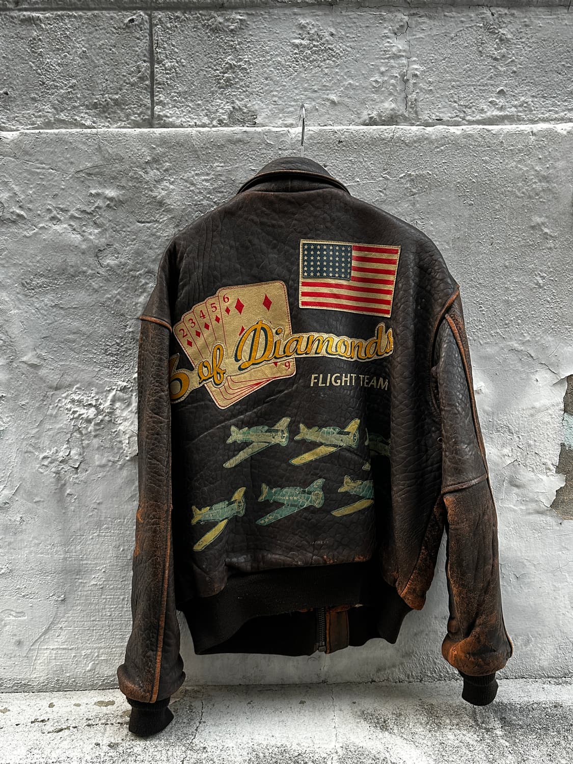 아비렉스 avirex A-2 플라이트 레더자켓 6 of diamonds 상품이미지7