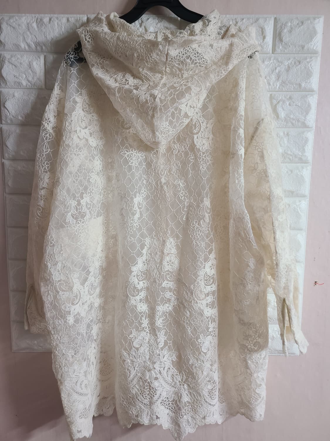 레이스 후드 롱 집업(프리) 상품이미지4