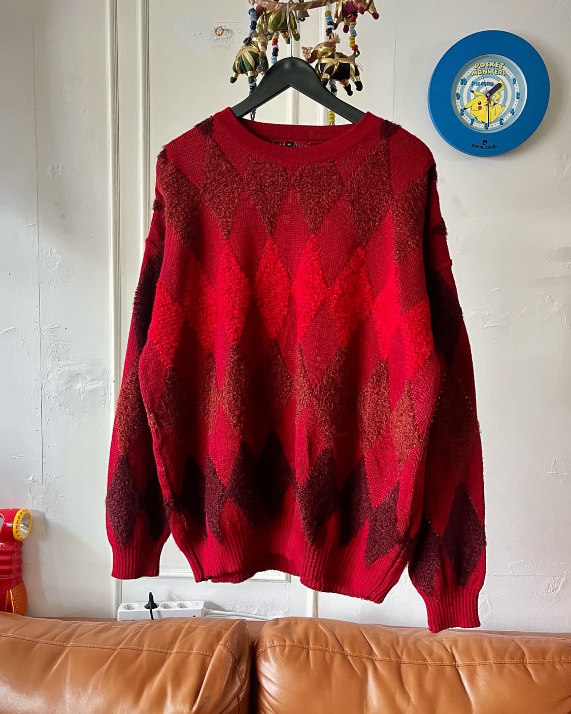 Italian Mohair Old Argyle Knit Sweater 상품이미지4