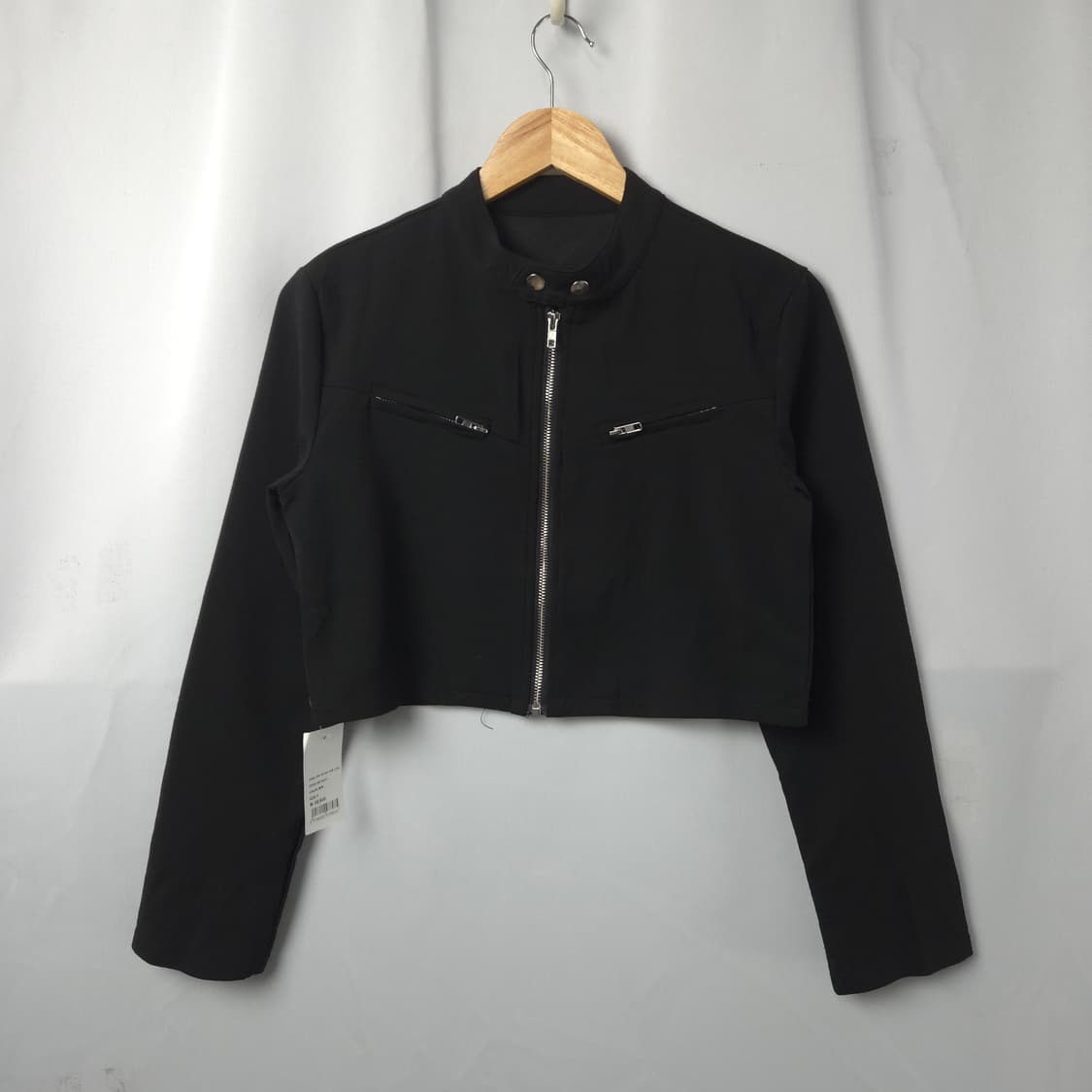 새상품) 여 XS -S / 블랙 크롭 라이더 면 자켓,8000 상품이미지1