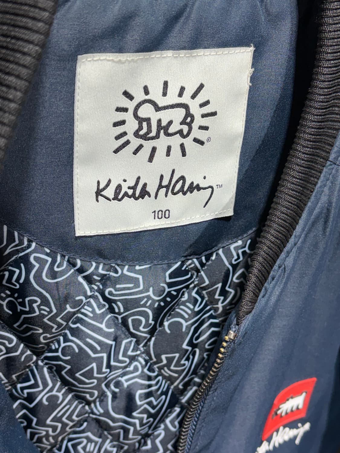 L 키스 해링 심볼로고 포켓 네이비 MA-1 자켓 상품이미지7