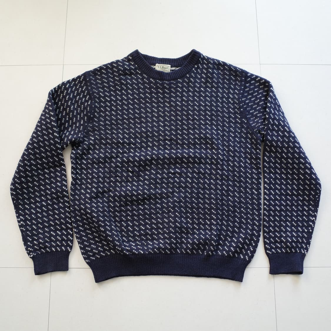 90s 엘엘빈 버드아이 램스울 니트 (M) 상품이미지1