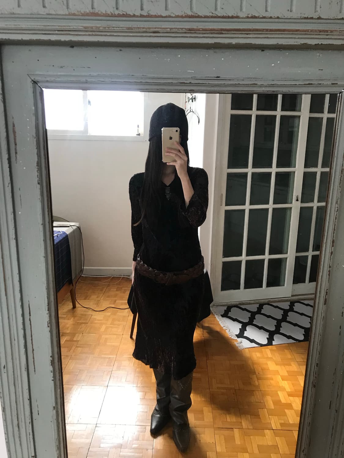 vintage velvet pattern one-piece 상품이미지5