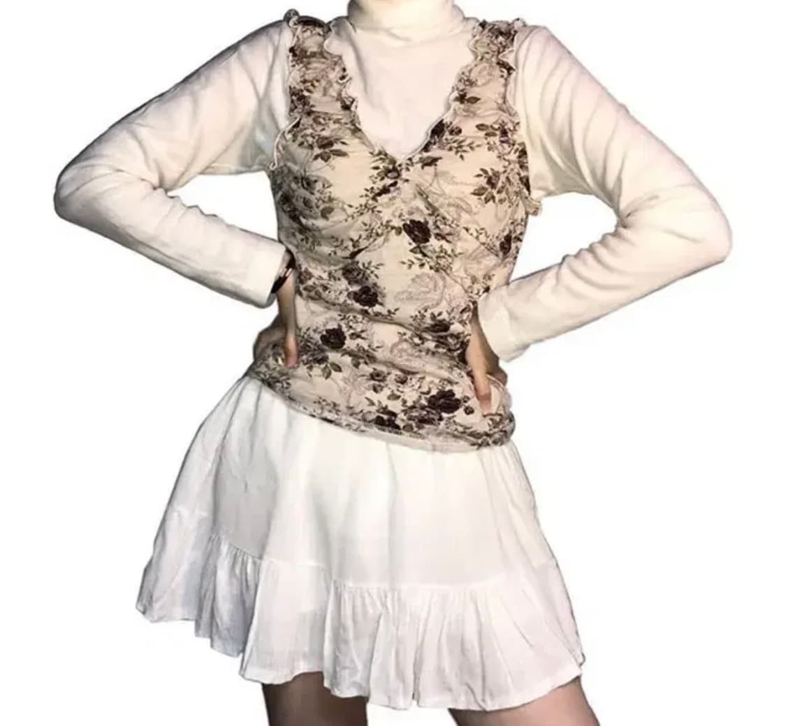 빈티지 플라워 프릴 나시  상품이미지2