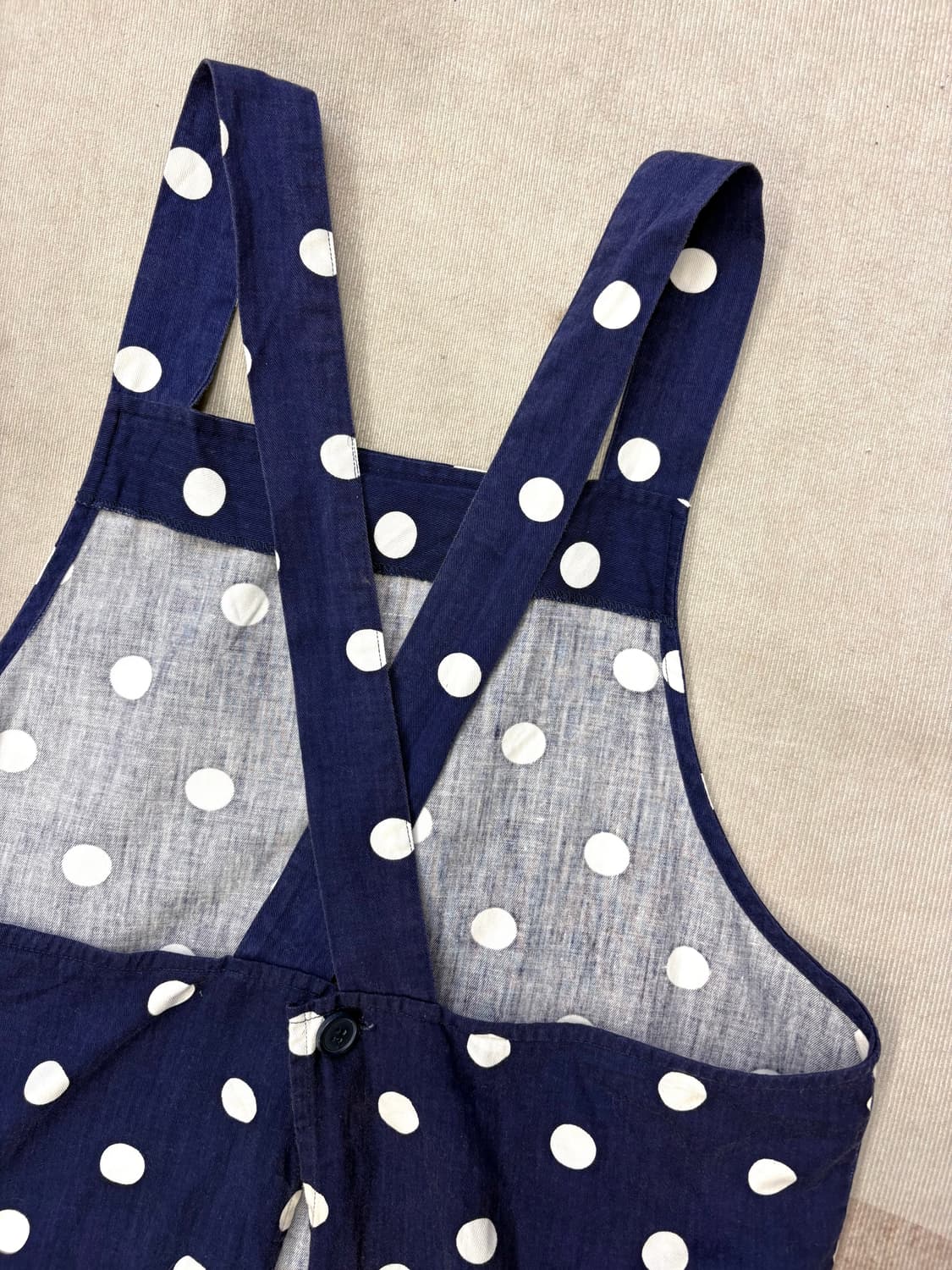 네이비 도트 빈티지 에이프런 앞치마 원피스 (JPN) 상품이미지4