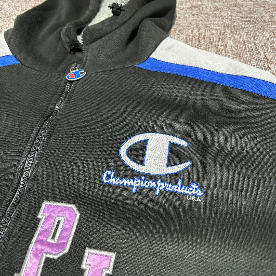 L) 챔피온 올드스쿨 후드집업 퀄팅 안감 양털 안감 상품이미지7