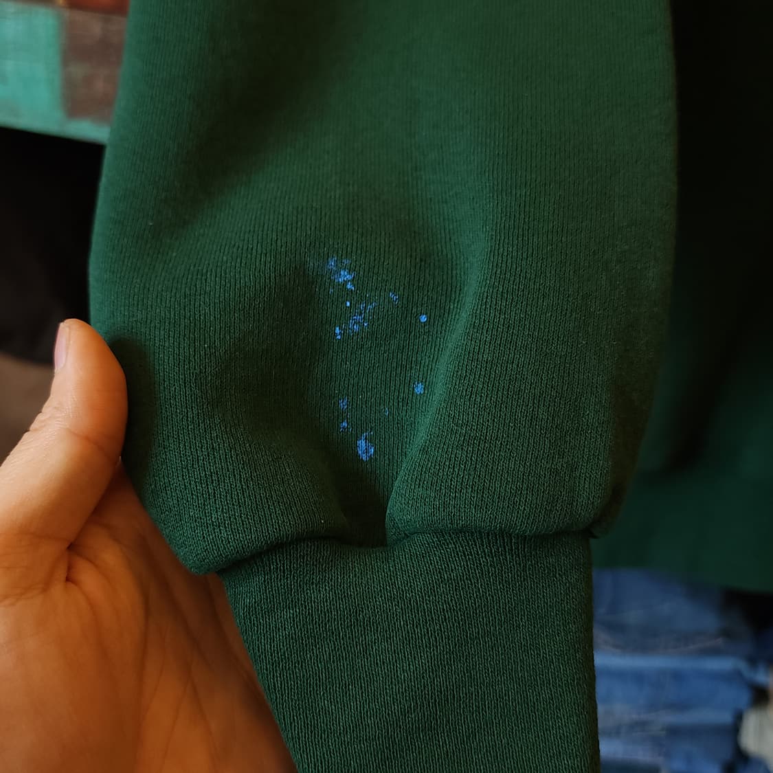 90s 러셀 후드 스웻셔츠 블랭크 오리지널 빈티지 후드 그린 S 상품이미지6