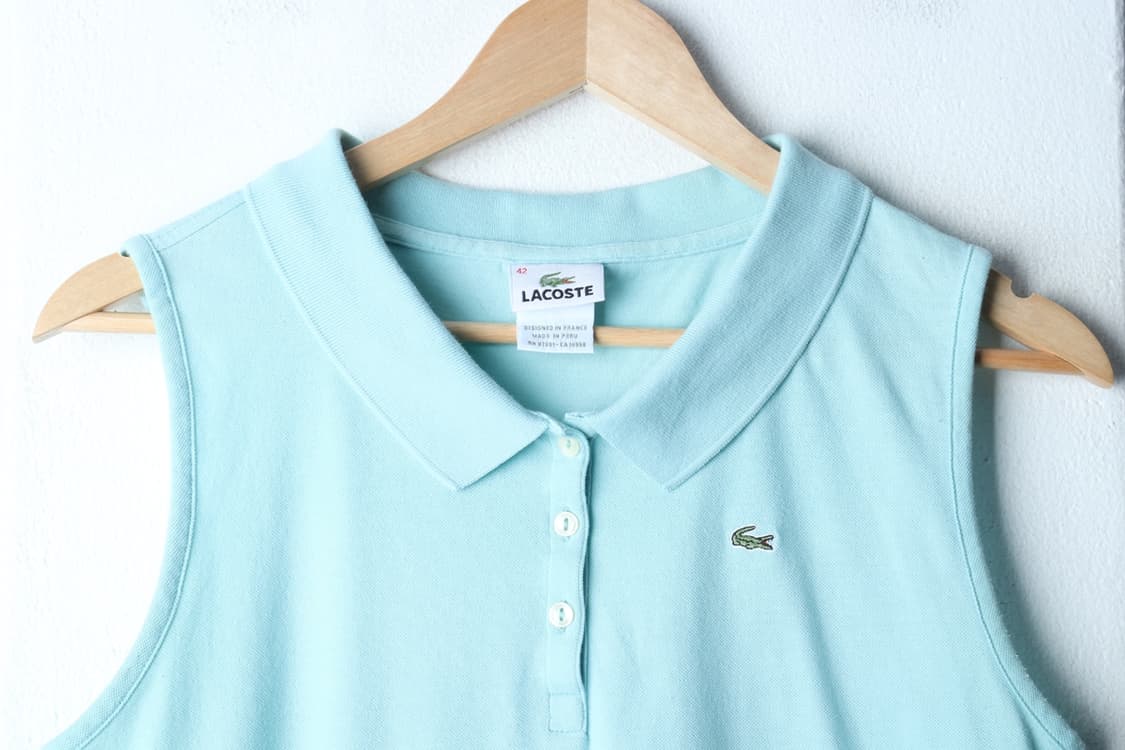 W(L-XL) 라코스테 반팔 카라 티셔츠 민소매 연블루-H30348 상품이미지3