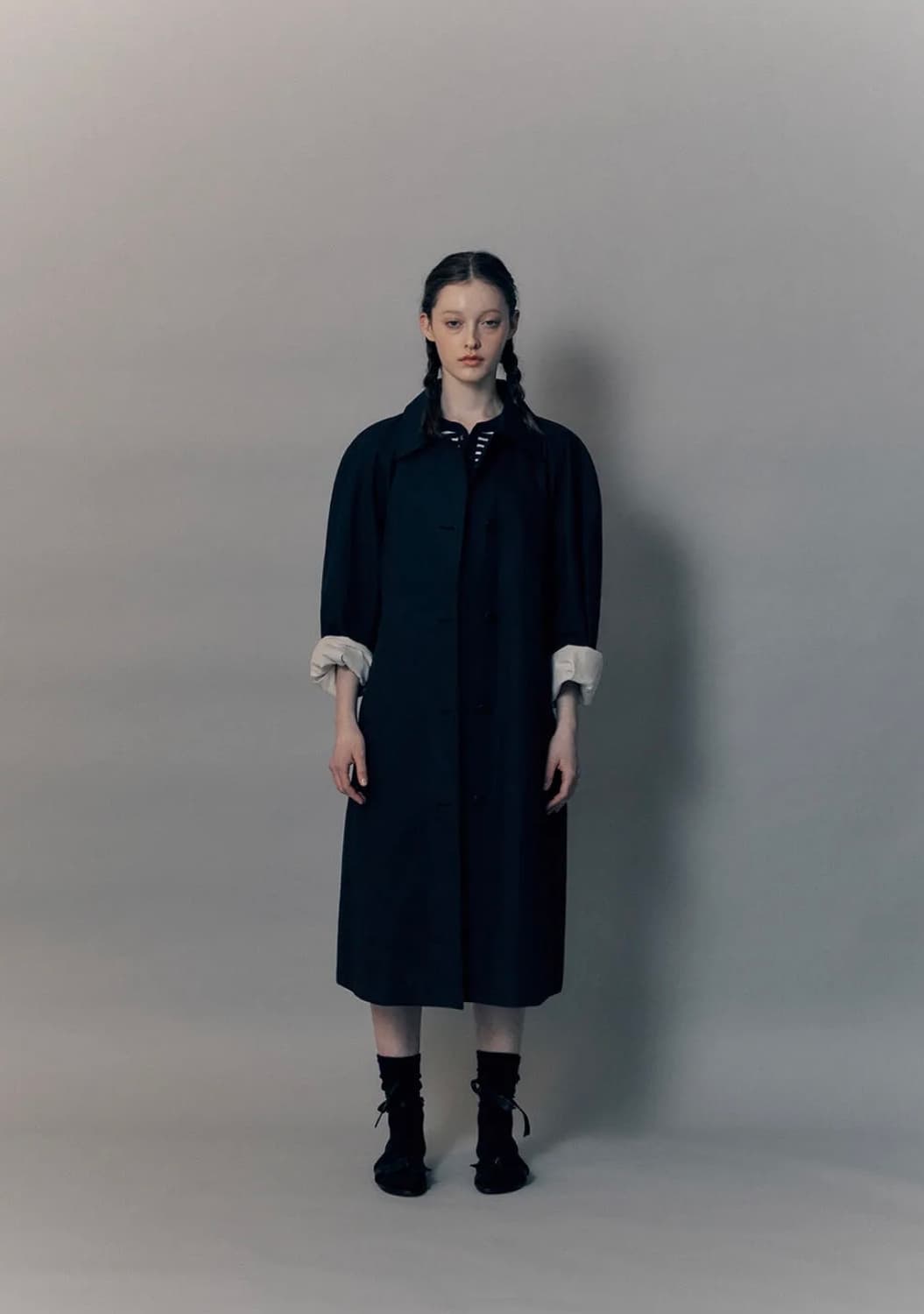 낫띵리튼 Volume balmacaan trench (Dark navy) 상품이미지1