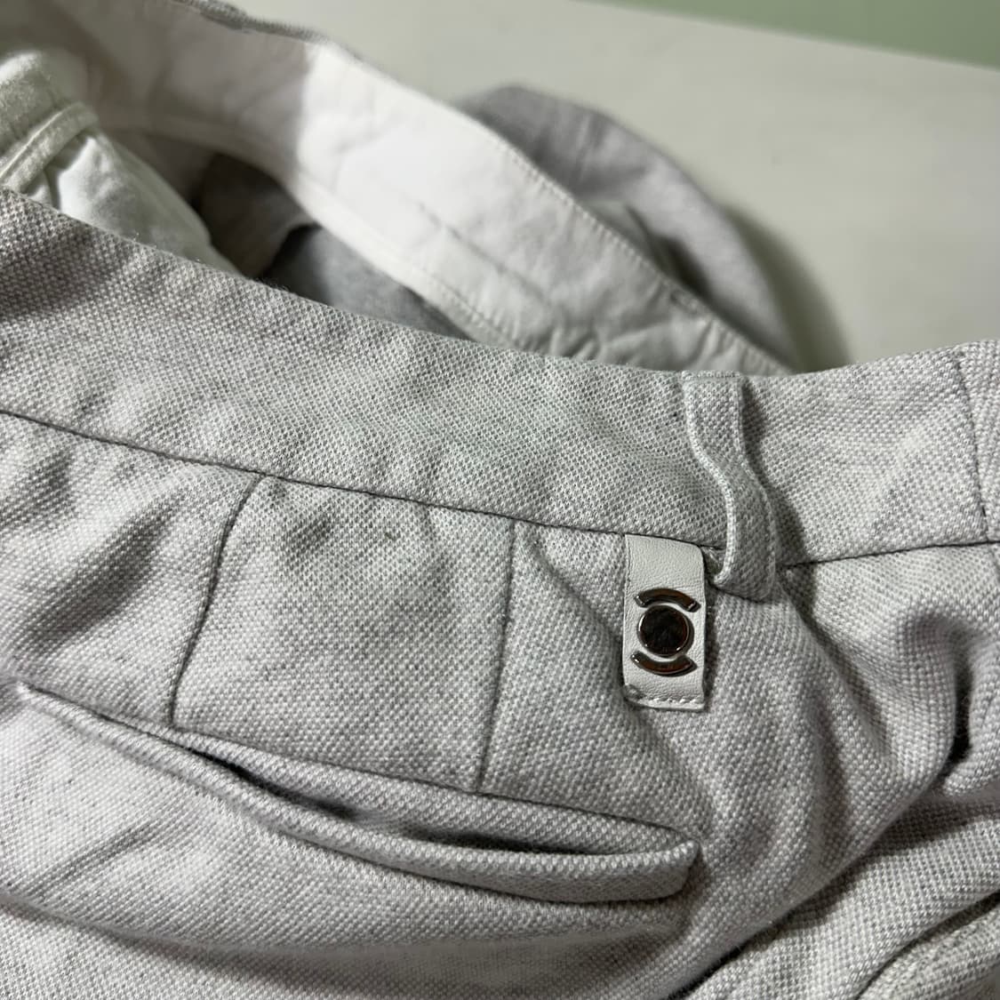 우먼L 와이드앵글 오트그레이 레귤러 스트레이트핏 코튼 골프팬츠 상품이미지1