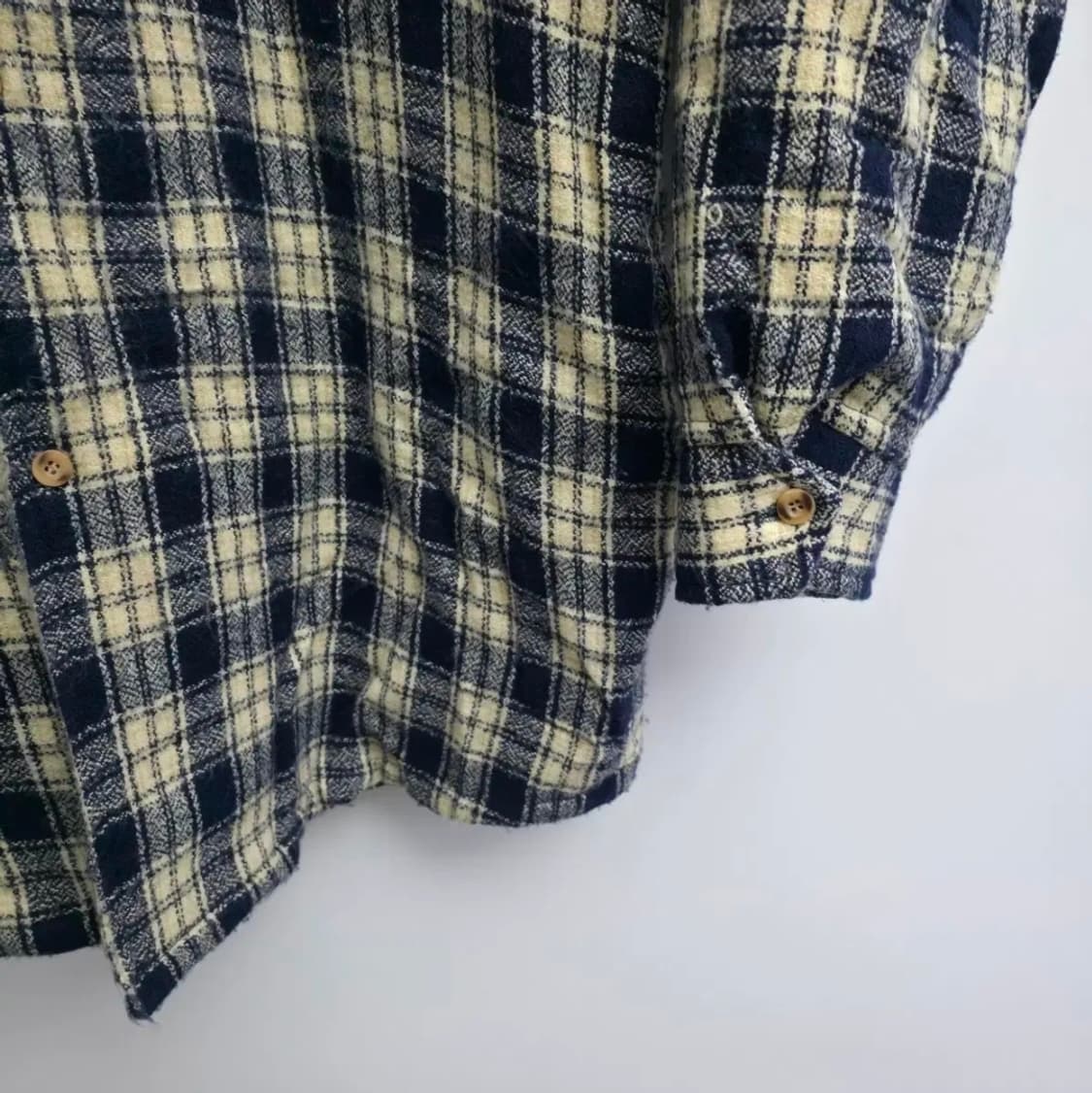 [L] 90s 스투시 스포츠 플라넬 체크 셔츠 퀼팅 USA made 상품이미지4