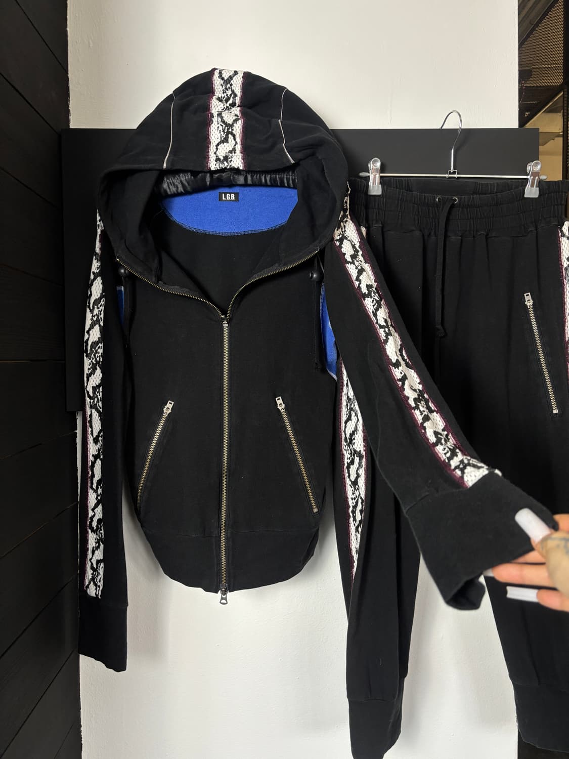 L.G.B 파이톤 뱀피 트레이닝 복서 후드 세트 상품이미지8