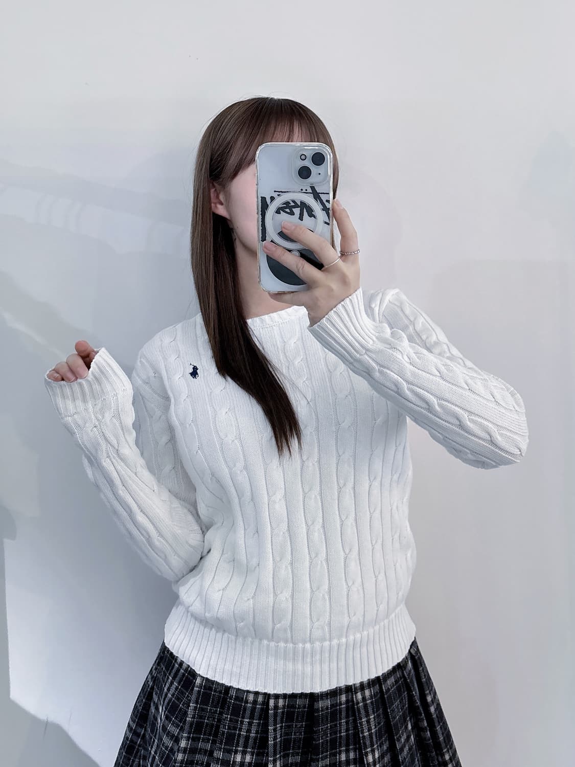 폴로랄프로렌 네이비포니 화이트 케이블 니트 상품이미지1