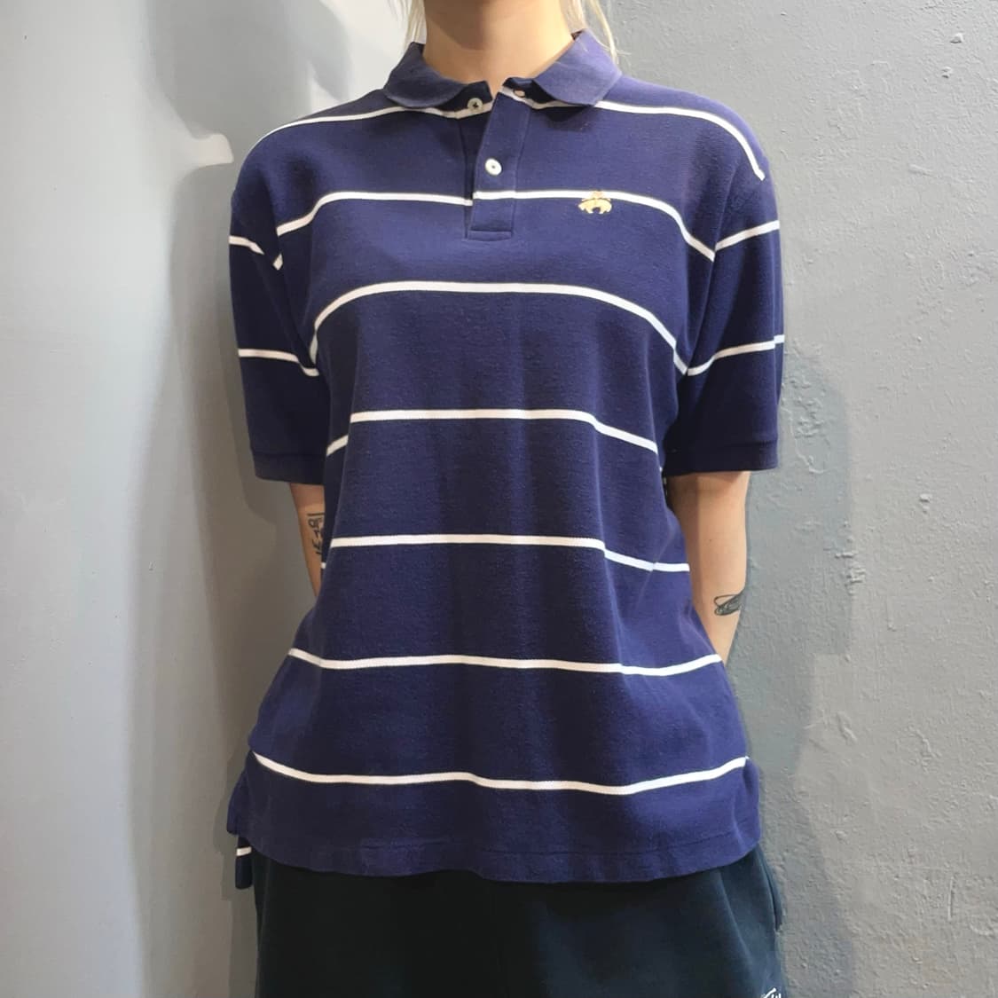 brooks brothers 단가라 반팔티 상품이미지1