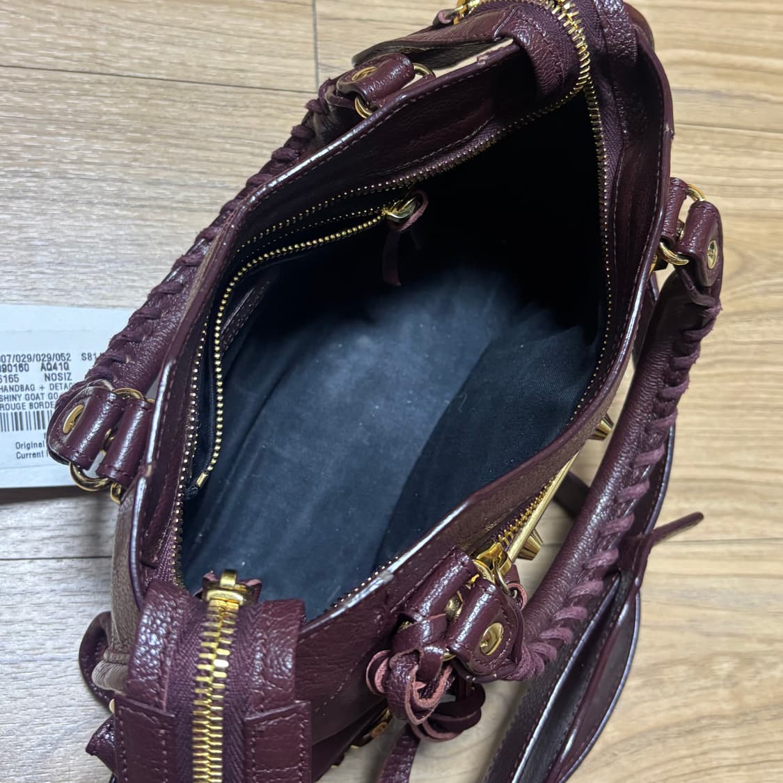 발렌시아가 모터백 시티백 미니 버건디 상품이미지3