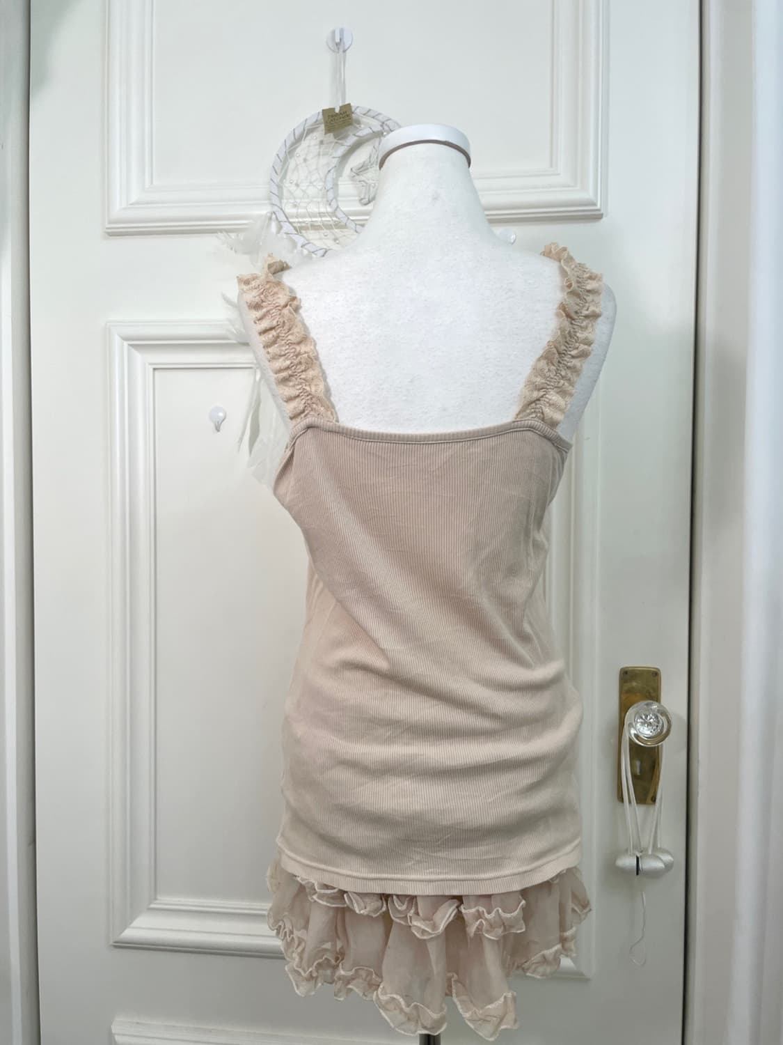 flower lace trim blouse&beige lace cotto 상품이미지9