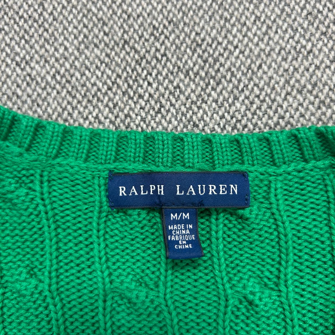 폴로 우먼스 브이넥 케이블니트(M) 상품이미지2