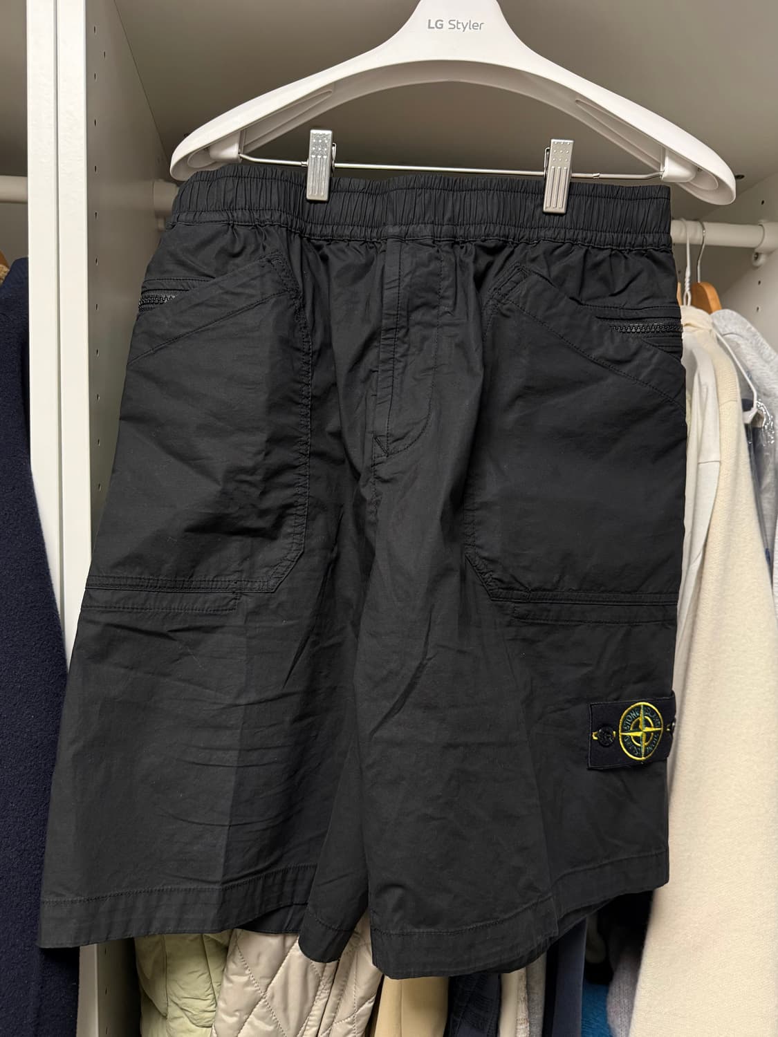 스톤아일랜드 가먼트다이 블랙 반바지 (M사이즈)30-32 상품이미지2