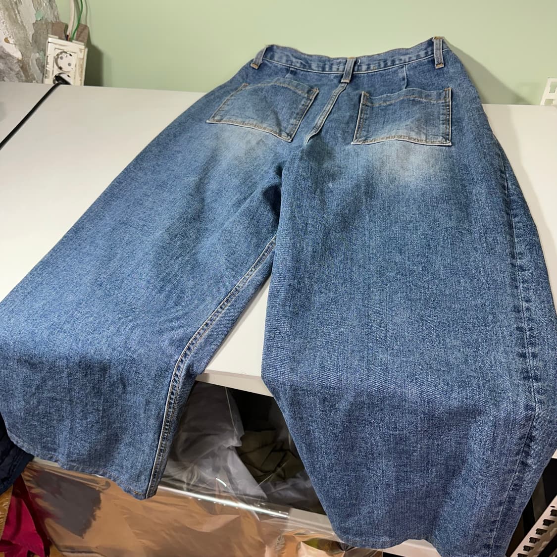 우먼M-L KIND 카인드 투턱 와이드벌룬핏 하이웨스트 데님팬츠 상품이미지5