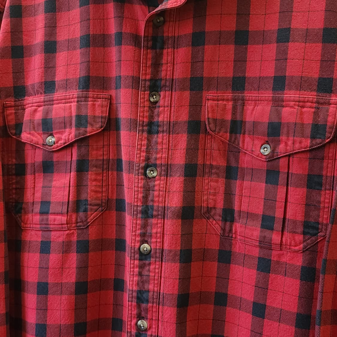 00년대 필슨 알래스칸 가이드 셔츠 헤비 코튼 플란넬 셔츠 레드체크 L 상품이미지6