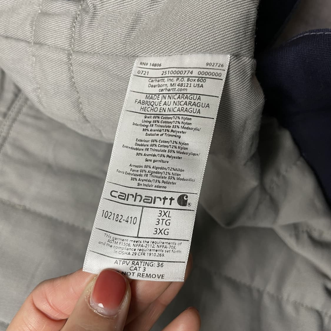 CARHARTT 칼하트 빈티지 네이비 코튼 워크자켓 A00332 상품이미지10