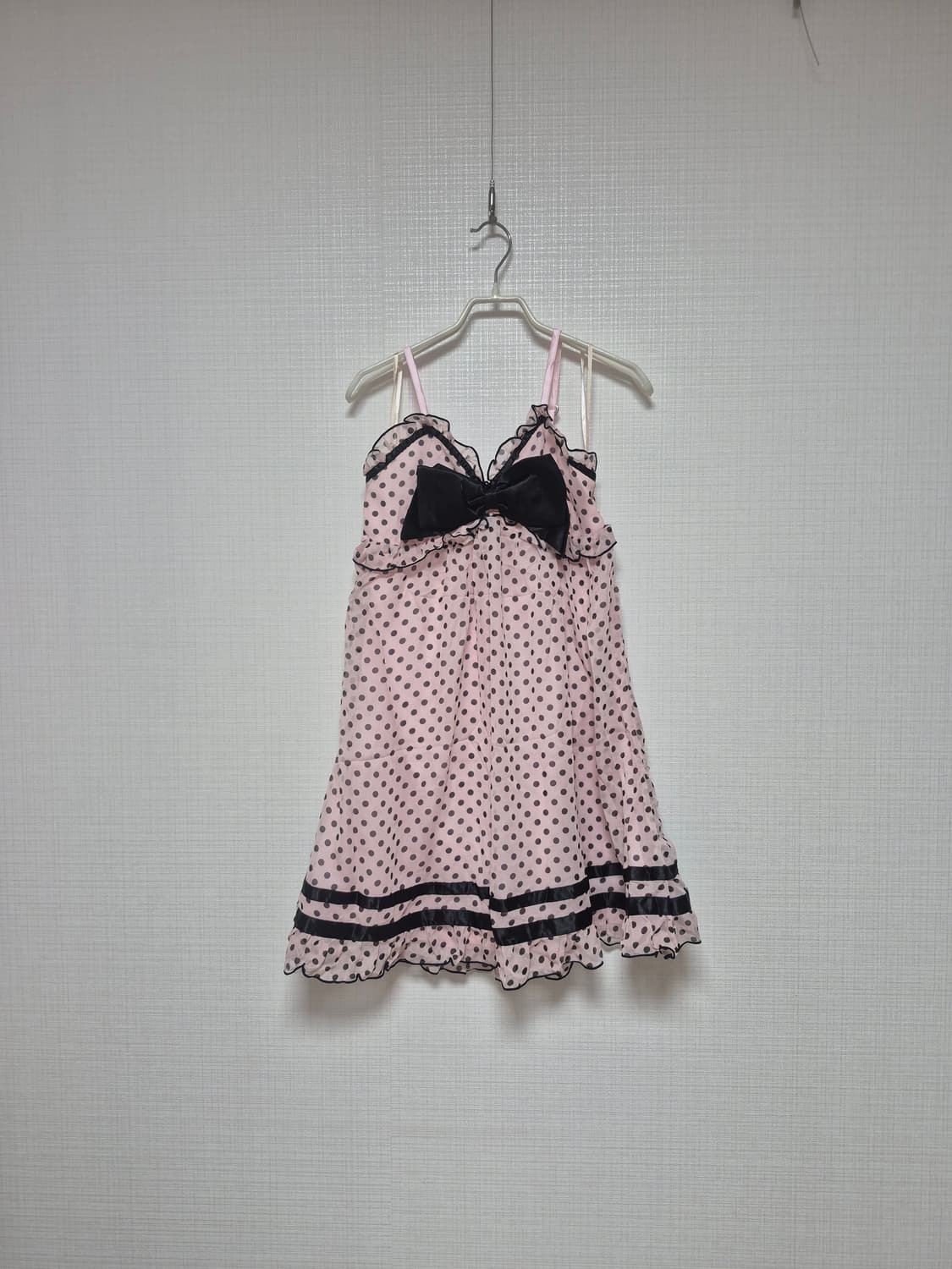 트라랄라 샘플 초고전템 핑크도트 리본원피스 상품이미지1
